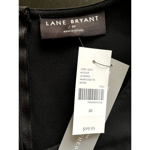 Lane Bryant Women Short Sleeve Wide Leg Jumpsuit Size 20 Black Round Neck NWT - Picture 2 of 16